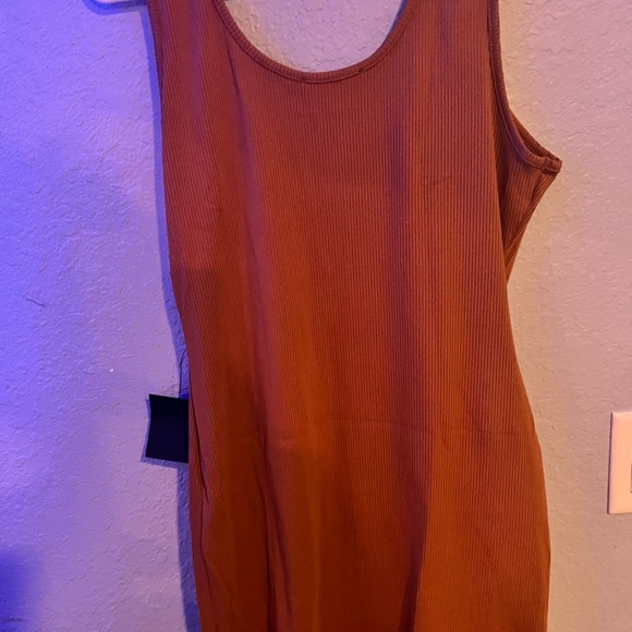 Shapin' Up Camel Ribbed Bodycon Mini Dress XL - Picture 5 of 7